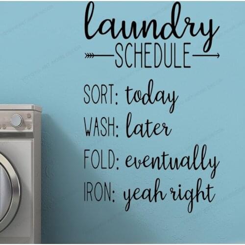 Laundry Schedule Wall Decal Laundry Room vinyl wall sticker Laundry window Wall decor removable wall art mural HJ742
