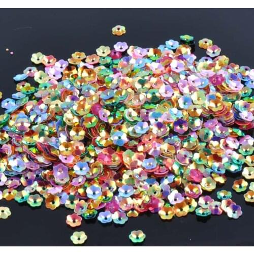 10g Multi Mixed 6.5mm Flower Sequins 6.5mm Multicolor Diy Sewing Accessories Sew-On Charms Crafts Handicrafts CP0814