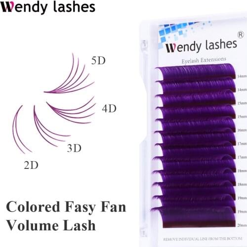 Blue eyelahses Easy Fanning Eyelash Extensions 0.07mm D Curl High Quality Synthetic Hair 8-14mm Mix Eye Lash Extension Supplies