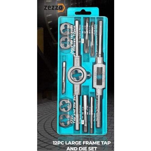 Threading Tap Die Set Tap-Die-Set Hand-Tools Hi-Spec Taps Plugs Screw-Thread Metric NC 12pc 20pc Tap-Twisted