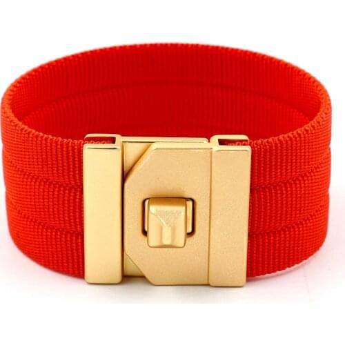 Kirykle Charm Wide Braided band bracelet Multicolor Gold simple clasp bracelet Hip Hop Wrap Style Bracelet Personality Jewelry