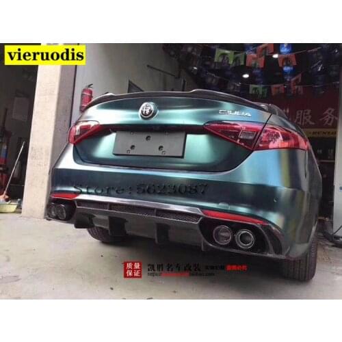 For Alfa Romeo Giulia Spoiler Carbon Fiber Rear Trunk Spoiler Gloss Black Finish Quadrifoglio Verde QV Style 2015 - UP