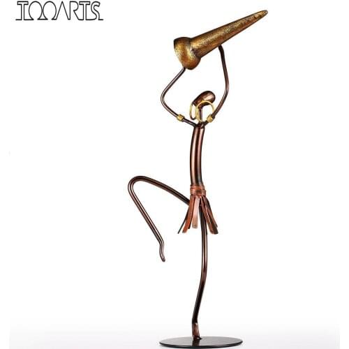 Tooarts Tribe Man Iron Sculpture Home Decoration Crafts Figurine Sculpture home decoration accessories statue