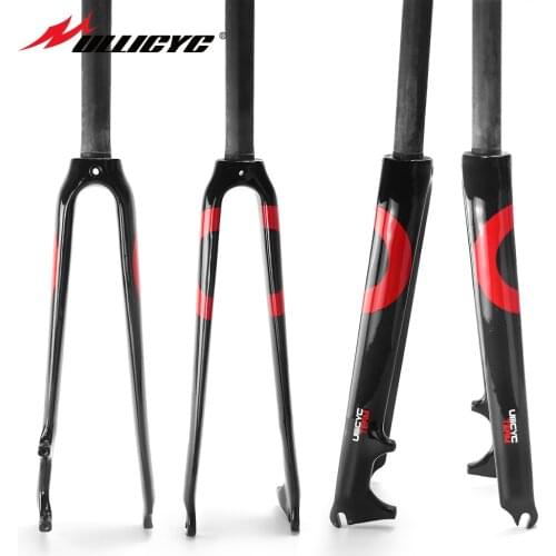 ULLICYC 3k Full carbon fiber road bike fork 28.6mm ROAD BIKE hard fork bicycle parts 1-1/8"inch Disc brake max 700c