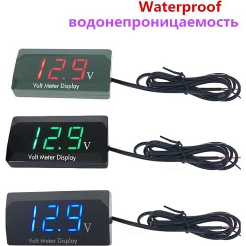 Waterproof voltmeter DC 5V-30V 0.56 inch LED Display Digital Panel Volt Voltage Meter Tester 12V 24V For Car motorcycle IPX6