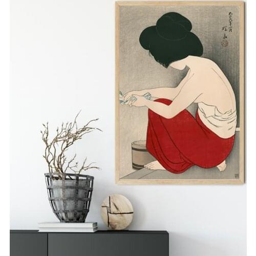 Japanese Ito Shinsui Painting on Canvas Vintage Poster Woodblock Style Decorative Pictures Retro Wall Art Print Home Room Decor