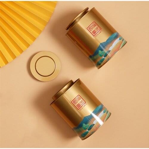 Japanese Style Tinplate Tea Containers Flower Printing Candy Box Sealed Coffee Holder Round Mini Kitchen Storage Box