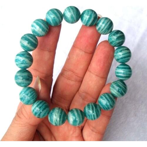 Free Shipping Natural Russia Stripe Amazonite 11mm Round Beads Bracelet Women Jewelry Accessories Weddings Parties Birthday Gift