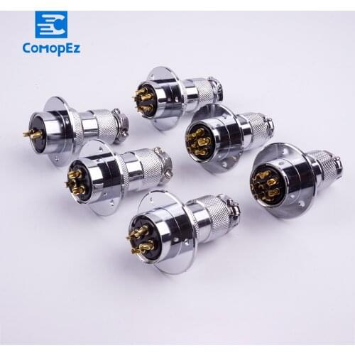 1 Set GX25 2/3/4/5/6/7/8 Pin Flange Air Aviation Connector Plug 25mm Male Female Panel Metal Connector Socket