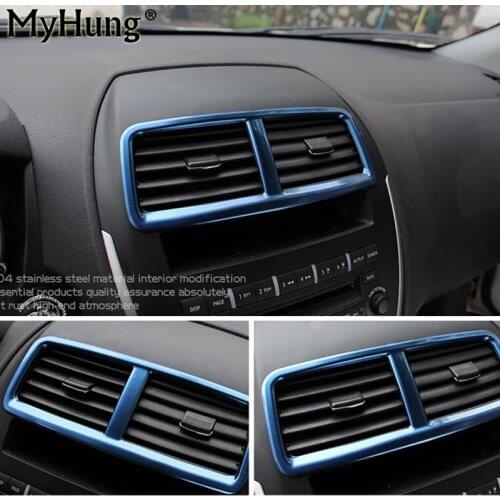 For Mitsubishi ASX 2011 2012 2013 Stainless Steel air conditioning outlet decoration circle cover auto parts 1 pc car styling