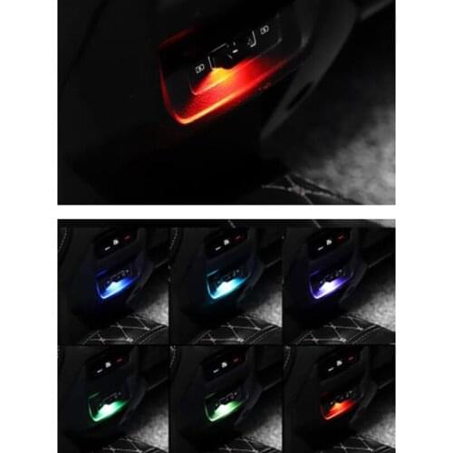 2pcs 7 Colors Automatic RGB Car LED USB Ambient Light Mood Interior Lamp