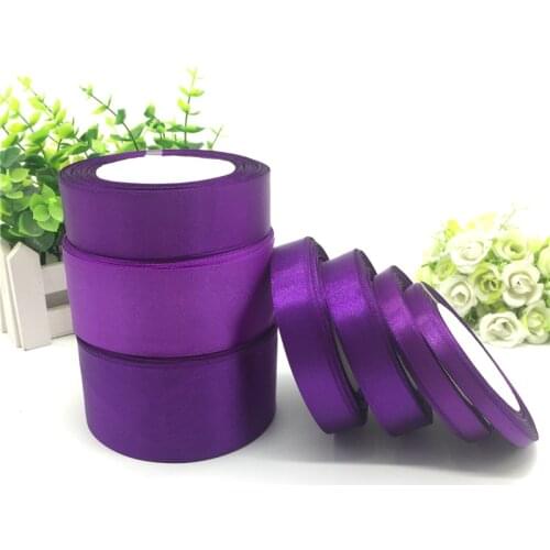 25 Yards 6 10 15 20 25 38 50mm Deep Purple Silk Satin Ribbon For Wedding Party Decoration Invitation Card Gift Wrapping Supplies