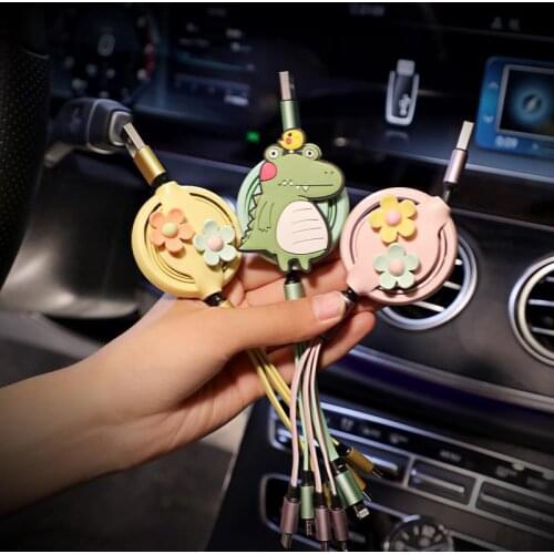 3in1 Data USB Cable for iPhone Fast Charger Charging Cable For Android phone type c Charger Wire For iPad Car accessories