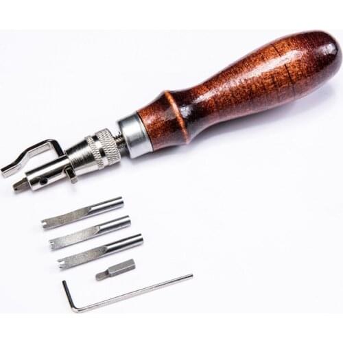 7 in 1 Set Pro Leathercraft Adjustable Stitching and Groover Crease Leather Tool DIY Handmade Practical