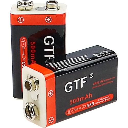 NEW 9V 500mAh li-ion Rechargeable battery Micro USB Batteries 9 v lithium for Multimeter Microphone Toy Remote Control KTV use