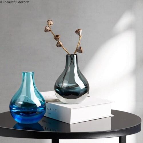 Color Translucent Small Vase Ornaments Simple Home Decoration Dried Flower Flower Arrangement Creative Crystal Spherical Flower