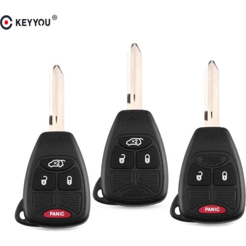 KEYYOU Remote 3 Button Car Key Shell For Chrysler Sebring Durango Dakota Caliber Charger Avenger RAM Nitro Magnum For Jeep Dodge