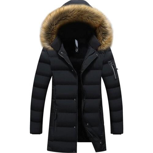 Mens cotton jacket mens winter mid-length 2020 new down padded jacket thickened warm cotton winter mens Thick warm jacket 8XL