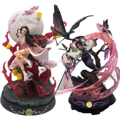36cm Kimetsu No Yaiba Anime Figure GK Kamado Nezuko Kochou Shinobu Action Figure Demon Slayer Kochou Shinobu Figurine Model Toys