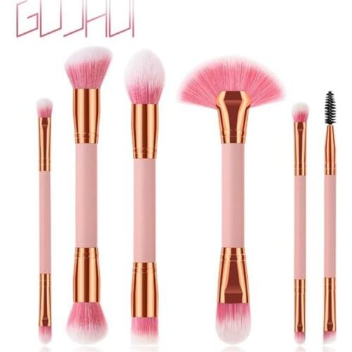 GUJHUI New Double-head Makeup Brush Foundation Cosmetic Eyebrow Eye Shadow Foundation Brushes Make up Set Tool Pincel Maquiagem
