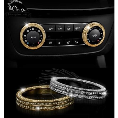 2pcs 3 colors Car Air-Conditioning Decoration Knob Button Fit Sticker for Mercedes GLE GLK GLS G GL CLS M SL SLK