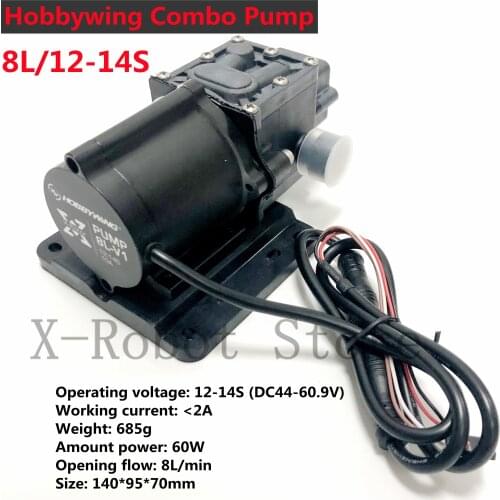 Hobby-wing Combo Pump 8L Brushless Water Pump 10A 14S V1 Sprayer Diaphragm Pump for Agriculture Drone UAV