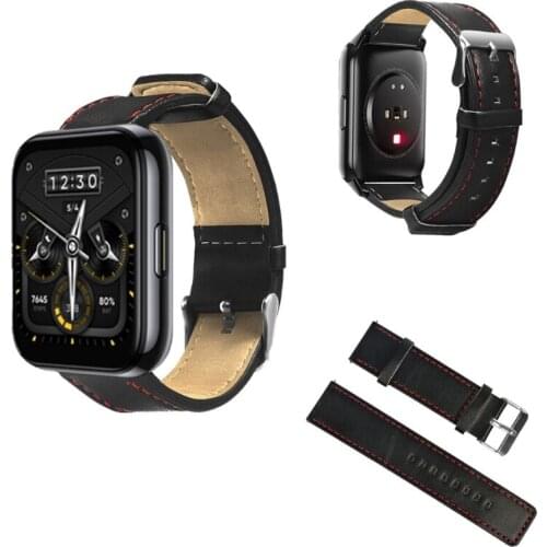 Leather Watch Band Strap for Realm- Watch 2/ 2 Pro Watchband 22mm Sport Bracelet for Realm- Watch S/ S Pro Wrist band 95AF