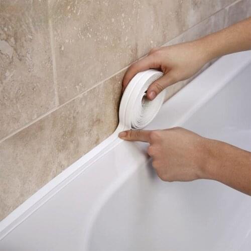 Kitchen Sink Bathroom Shower Waterproof Self adhesive Sealing Strip Tape PVC Mold Proof Wall Stickers Window Door Gap Seam Tape