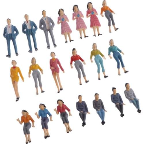 Model Trains Passenger Figures 1:25 Scale O Scale People Scenery Layout Landscape Miniature, Pack of 20