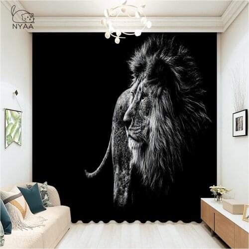 Fashion Popular 3D Printed Tiger Bedroom Curtains Drapes Curtain For Living Room Girl Decoration Blackout Curtain Micro Shading