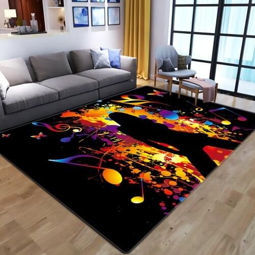 Cartoon Music Carpet Kids Room Play Area Rugs Flannel Girls Bedroom Game Rug Baby Crawl Home For Room Carpets Living Decor Mats