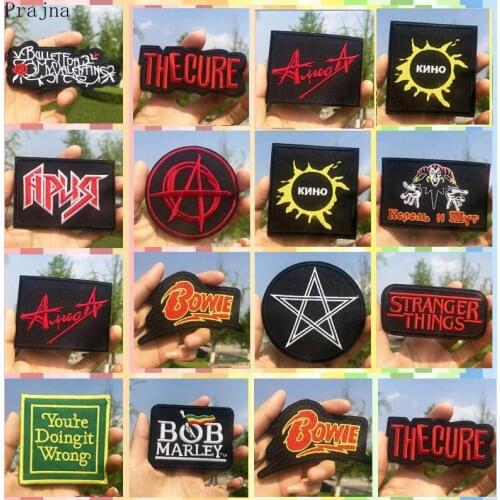 Pulaqi Nirvana Patch Metal Band Patch Embroidered Patches Stripe Iron on Patches For Clothing Letter Music Rock Bands Badges DIY