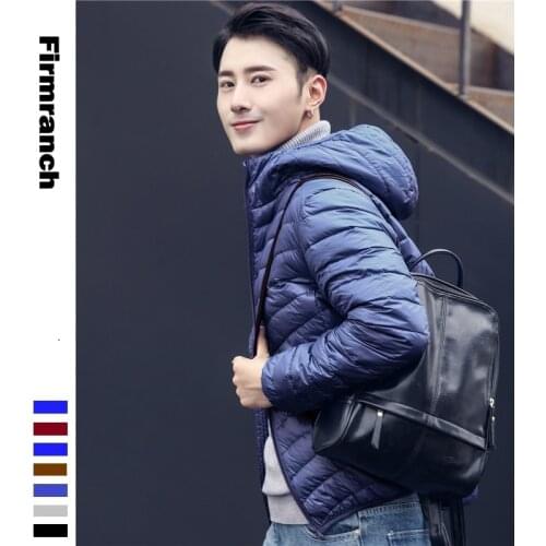 2020 new Firmranch winter&autumn lightweight down jacket mens winter coat plus size light hoodie down jacket inner parkas