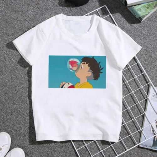 New Arrivals Girls Tops Little Sweet Goldfish Ponyo Toddler Tshirt Unisex Harajuku Boys Clothes Anime T Shirt Girl Short Sleeve