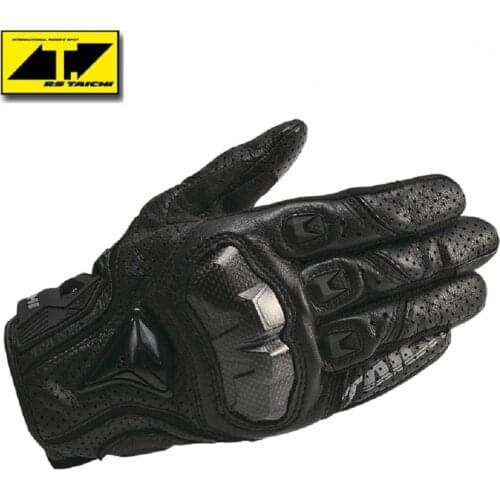 TAICHI RST390 motorcycle carbon fiber leather perforated gloves off-road motorcycle racing riding breathable protective gloves