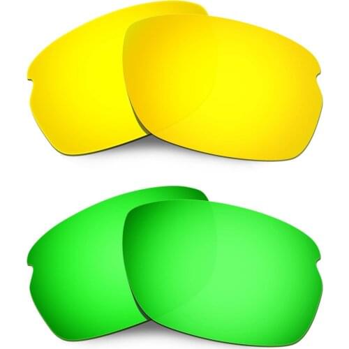 HKUCO Polarized Replacement Lenses For Carbon Shift Sunglasses Gold/Green 2 Pairs