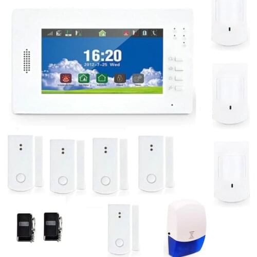 7 inch Touch Screen GSM Alarm DIY System with 868Mhz Wireless Home Security Alarm Backup Battery Free Android & iOS APP Control