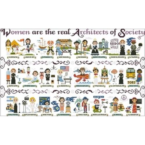 Social architect patterns Counted Cross Stitch 11CT 14CT 18CT 22CT 28CT DIY Chinese Cross Stitch Kit Embroidery Needlework Sets