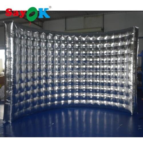 Wedding Party 10ft photo booth backdrop inflatable wall silver outside&inside