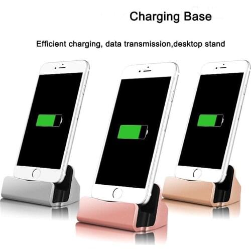 Charging Base Dock Station For iPhone X 11 Max 6 S 6S 7 8 Plus USB Cable Sync Cradle Charge Base For Android Type C Stand Holder