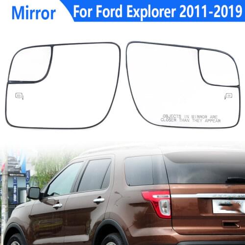 White Heated Wing Rear Mirror Glass Auto Replacement Left/Right for Ford Explorer 2011 2012 2013 2014 2015 2016 2017 2018 2019