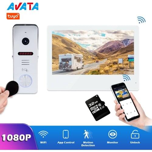 10 Inch WiFi Video Intercom Home TUYA Smart Life Video Door Phone System Wireless Touch Screen 1080P RFID Video Doorbell Camera