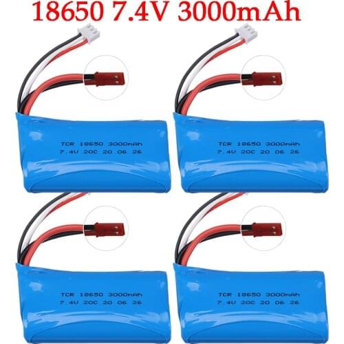18650 7.4V 3000mAh Lipo Batery JST Plug For remote control RC helicopter toys parts 7.4V battery for RC car boats trucks Toys 2S