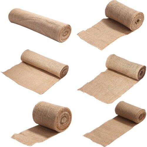2/5M Natural Jute Burlap Ribbon Hessian Lace Jute Roll For Rustic Wedding Table Decoration DIY Garland Party Supplies