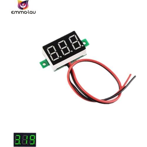 2Pcs/Lot Digital Voltmeter Ammeter LED Green DC 4.5-30V Voltimetro Mini 3-Digit Display Adjustment Voltage Meter