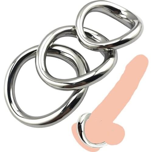 2020 New Heavy Duty Stainless steel penis bondage lock cock Ring male metal Scrotum Delay ejaculation BDSM Sex Toy