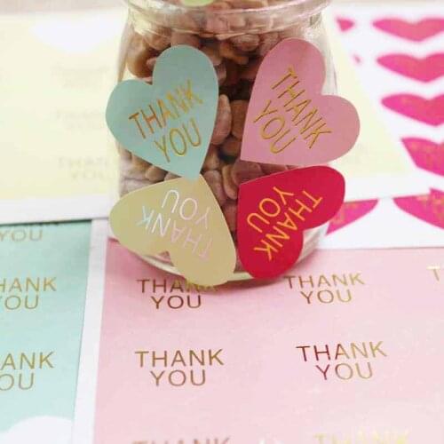 300PCS DIY yellow/green/pink/puple gold /silver thank you labels gifts /cookies/favor self seal sticker labels custom cost extra