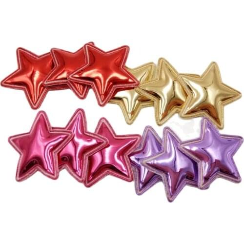 Sew on PU felt patches for clothes 3.3cm Star Padded Applique shape 60pcs scrapbooking accessories