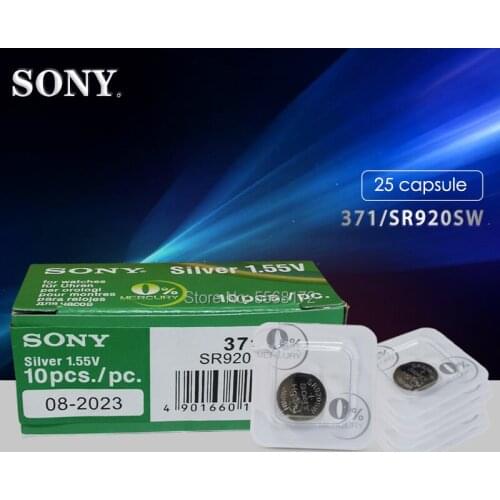 25Pc For Sony AG6 SR920 SR920SW 371 1.55V Single grain packing Battery Button Cell Watch Batteries Repair Accessories