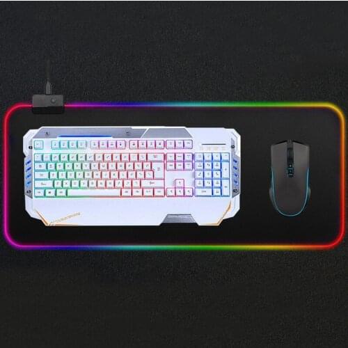 Large Size RGB Gaming Mouse Pad Colorful Luminous for PC Computer Desktop 7 Colors LED Light Desk Mat Gaming Keyboard pad
